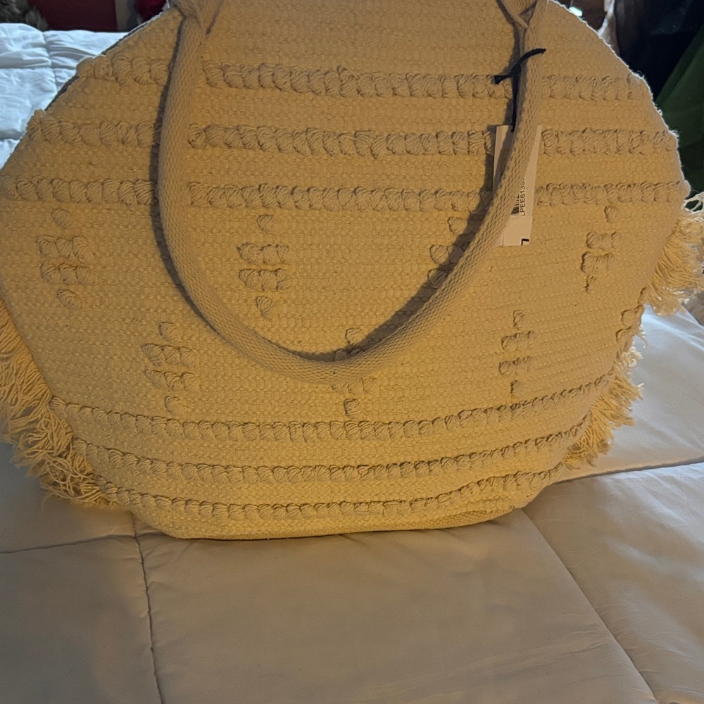 Shade & Shore Cream Textured Tote
